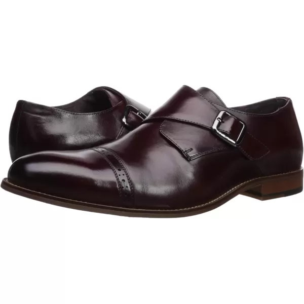STACY ADAMS Mens Desmond Cap Toe Monk Strap LoaferBurgundy