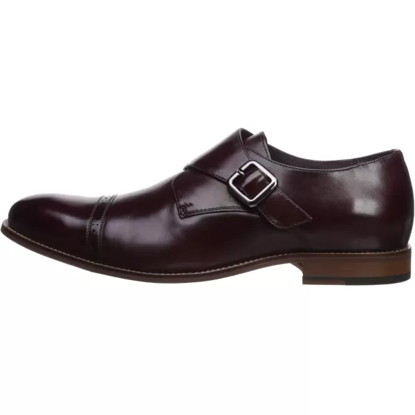 STACY ADAMS Mens Desmond Cap Toe Monk Strap LoaferBurgundy