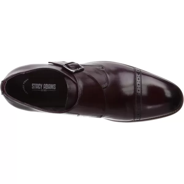 STACY ADAMS Mens Desmond Cap Toe Monk Strap LoaferBurgundy