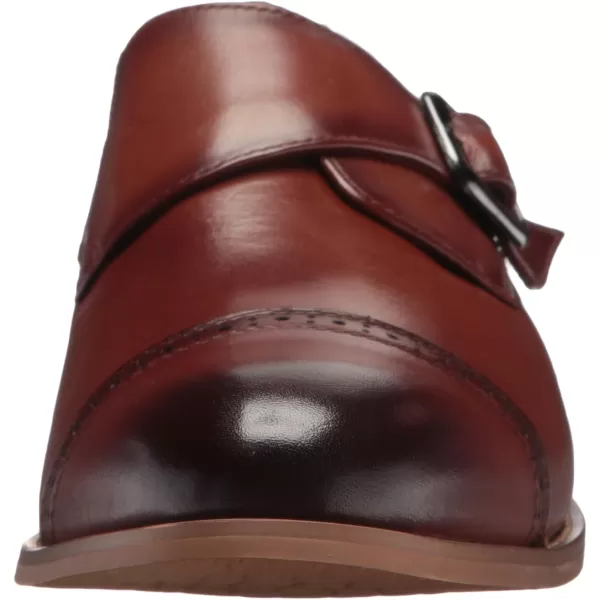 STACY ADAMS Mens Desmond Cap Toe Monk Strap LoaferCognac