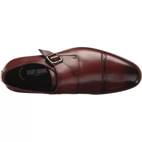 STACY ADAMS Mens Desmond Cap Toe Monk Strap LoaferCognac
