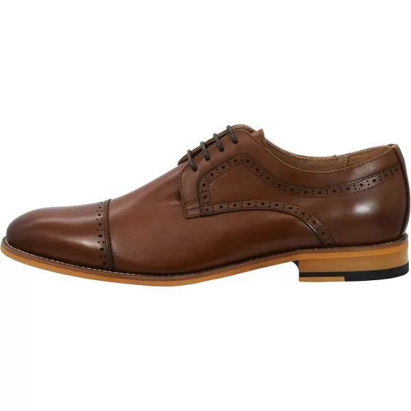 STACY ADAMS Mens Dickinson CapToe Laceup OxfordChocolate