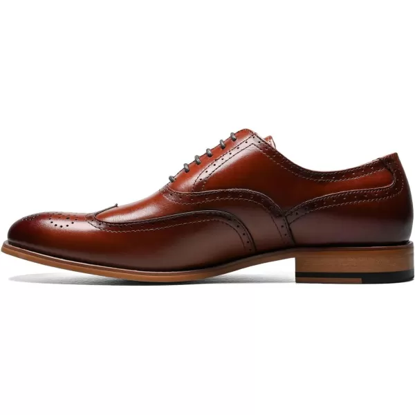 STACY ADAMS Mens Dunbar Wingtip OxfordCognac