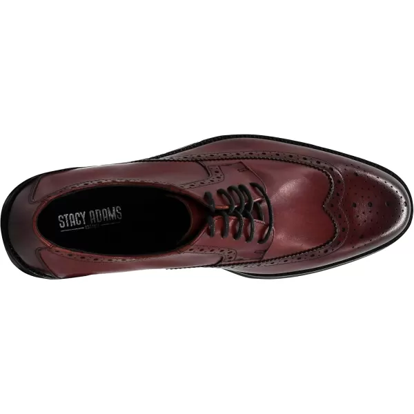 STACY ADAMS Mens Garrison Wingtip OxfordBurgundy