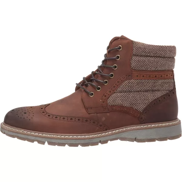 STACY ADAMS Mens Granger Wingtip Laceup Boot FashionBrown Crazy Horse
