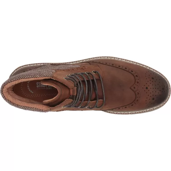 STACY ADAMS Mens Granger Wingtip Laceup Boot FashionBrown Crazy Horse