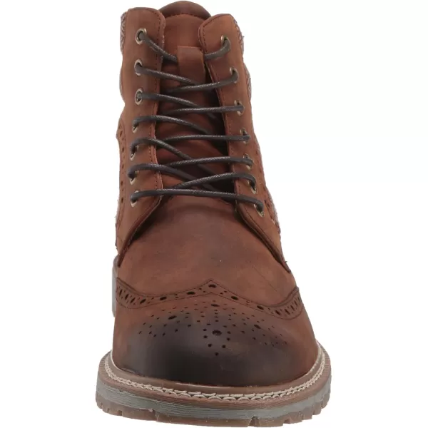 STACY ADAMS Mens Granger Wingtip Laceup Boot FashionBrown Crazy Horse