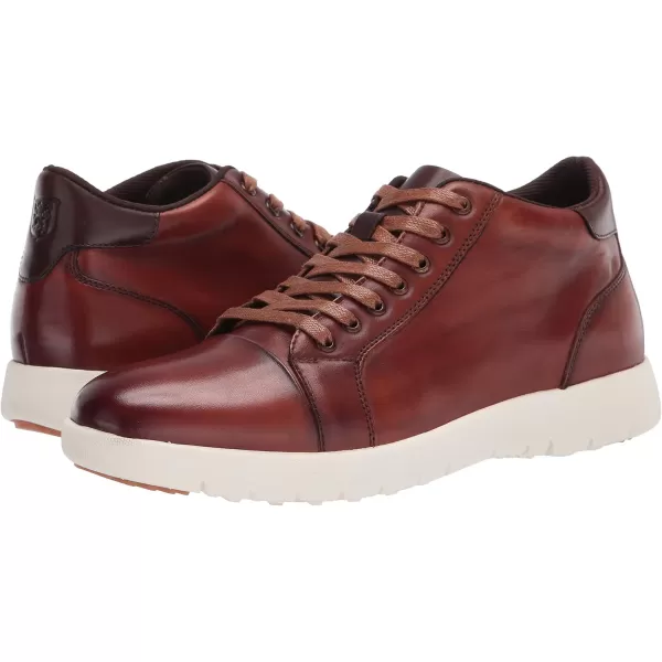 STACY ADAMS Mens Harlow Cap Toe Mid Laceup SneakerCognac