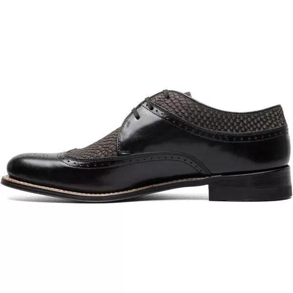 STACY ADAMS Mens Madison Cap Toe OxfordBlackGrey