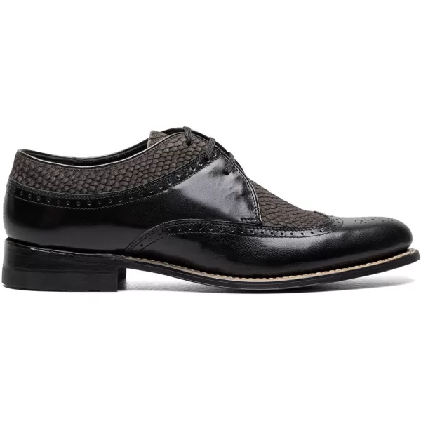 STACY ADAMS Mens Madison Cap Toe OxfordBlackGrey