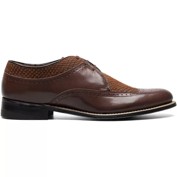 STACY ADAMS Mens Madison Cap Toe OxfordBrown Python