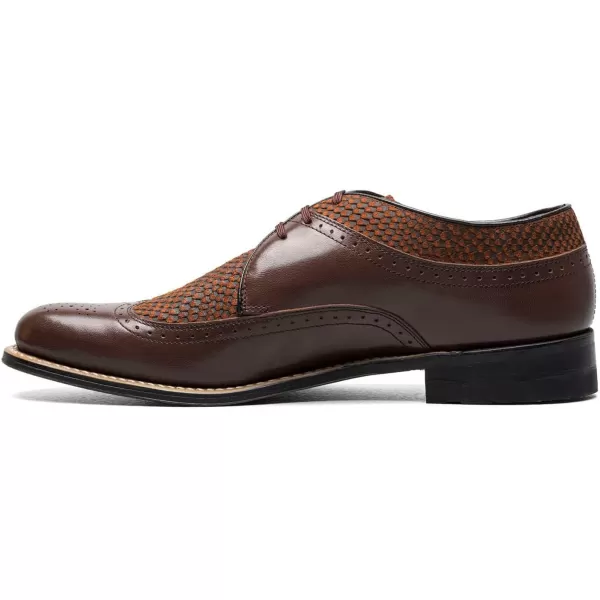 STACY ADAMS Mens Madison Cap Toe OxfordBrown Python