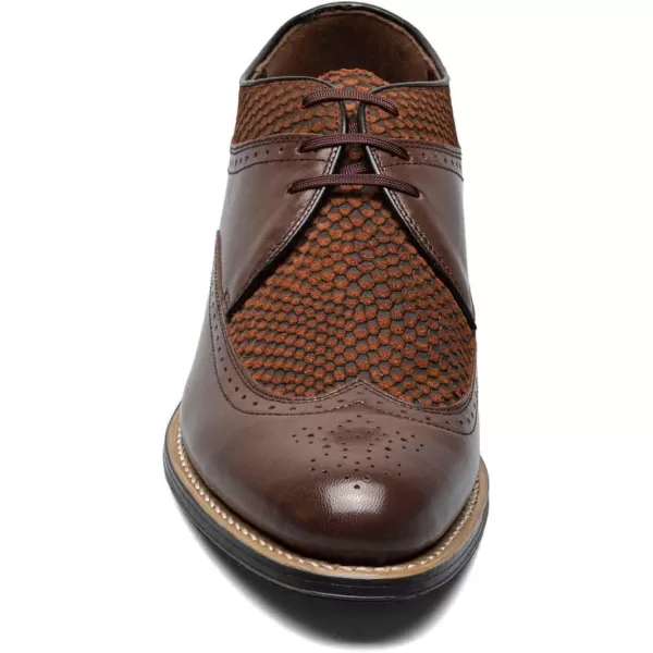 STACY ADAMS Mens Madison Cap Toe OxfordBrown Python