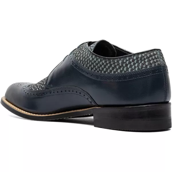 STACY ADAMS Mens Madison Cap Toe OxfordNavy Python