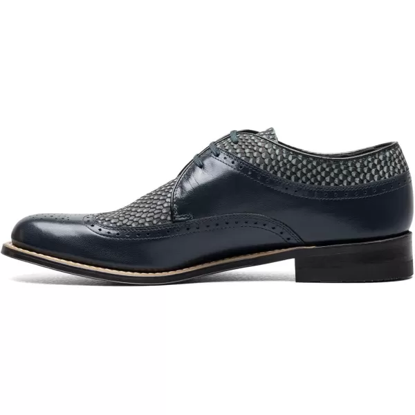 STACY ADAMS Mens Madison Cap Toe OxfordNavy Python