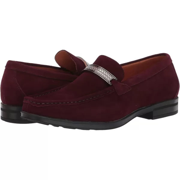STACY ADAMS Mens Reginald Suede Slip on LoaferOxblood