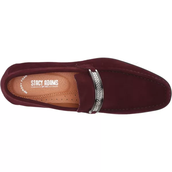 STACY ADAMS Mens Reginald Suede Slip on LoaferOxblood
