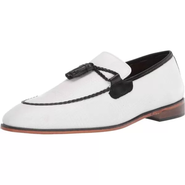 STACY ADAMS Mens Bianchi Tassel Slipon LoaferBlack and White