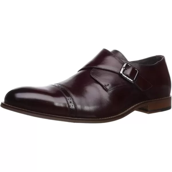 STACY ADAMS Mens Desmond Cap Toe Monk Strap LoaferBurgundy