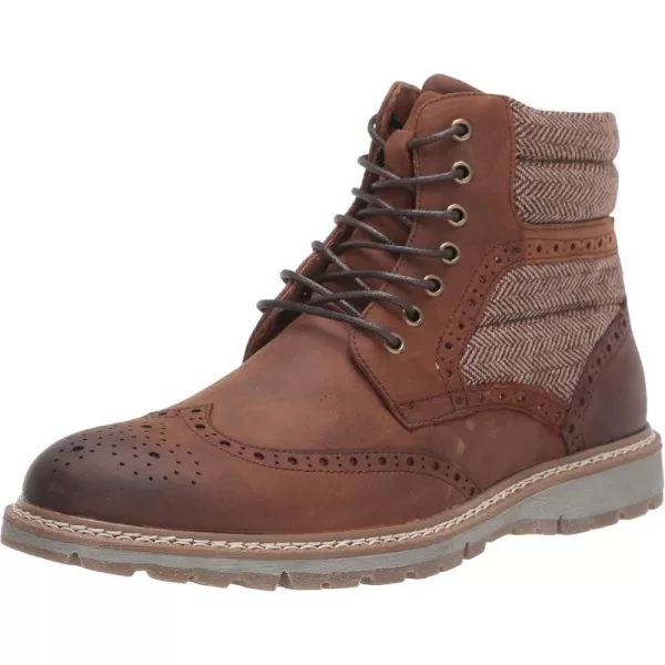 STACY ADAMS Mens Granger Wingtip Laceup Boot FashionBrown Crazy Horse