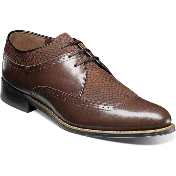 STACY ADAMS Mens Madison Cap Toe OxfordBrown Python