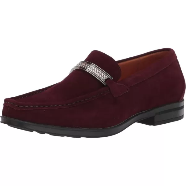 STACY ADAMS Mens Reginald Suede Slip on LoaferOxblood