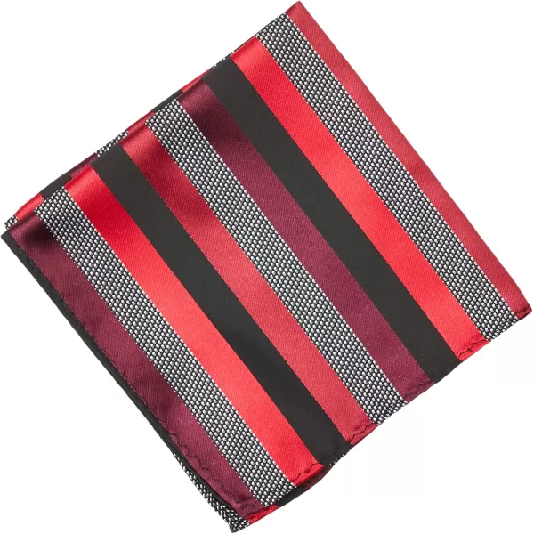 Stacy Adams Mens Microfiber Stripped Tie SetBlackRed