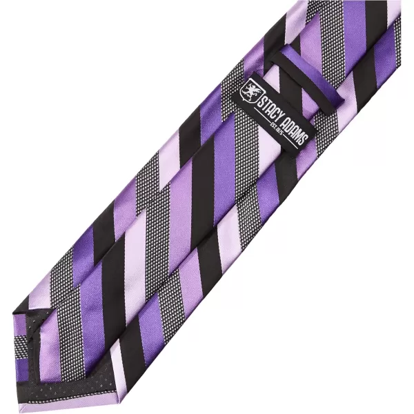 Stacy Adams Mens Microfiber Stripped Tie SetPurple