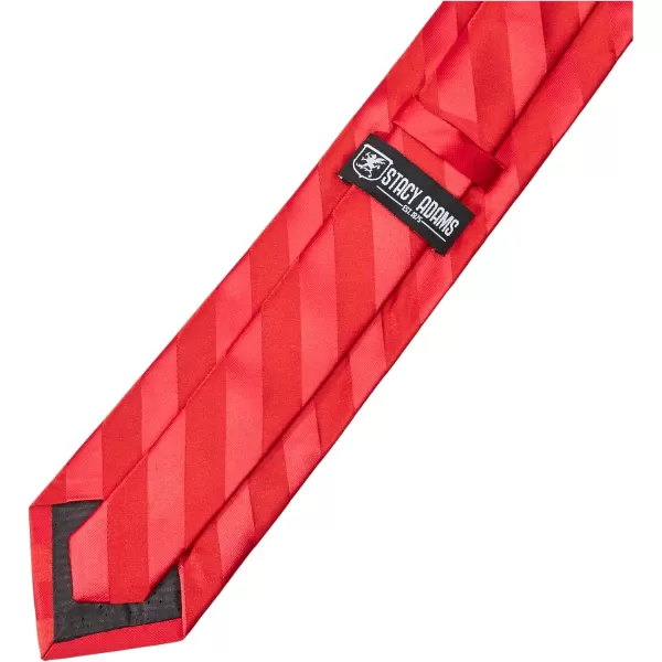 Stacy Adams Mens Solid Woven Formal Stripe Tie SetFire Red
