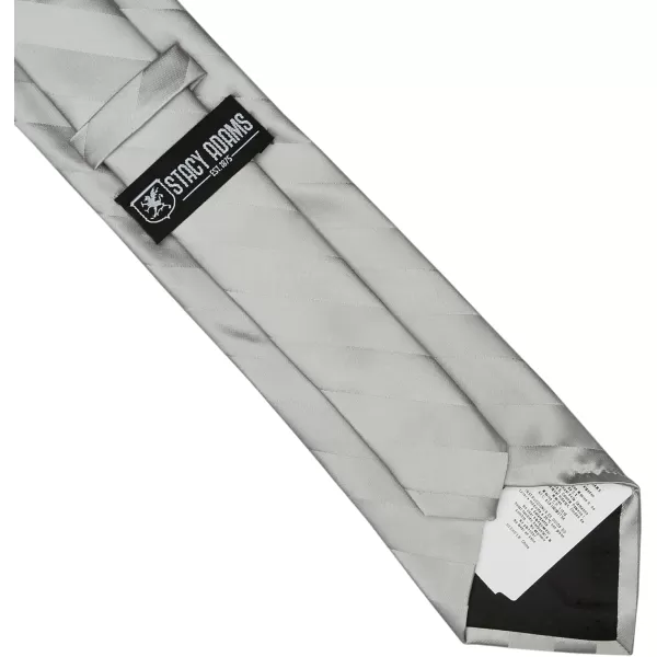 Stacy Adams Mens Solid Woven Formal Stripe Tie SetSilver