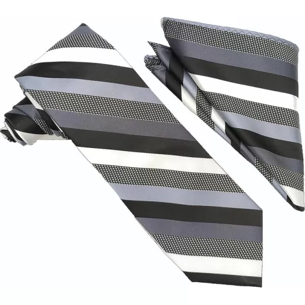 Stacy Adams Mens Tall Plus Size Microfiber Stripped Tie Set Extra LongMulti