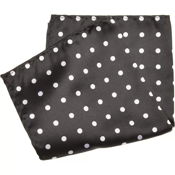 Stacy Adams Mens Satin Dot Bow Tie SetBlackWhite