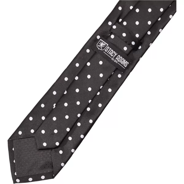 Stacy Adams Mens Satin Dot Tie SetBlackWhite