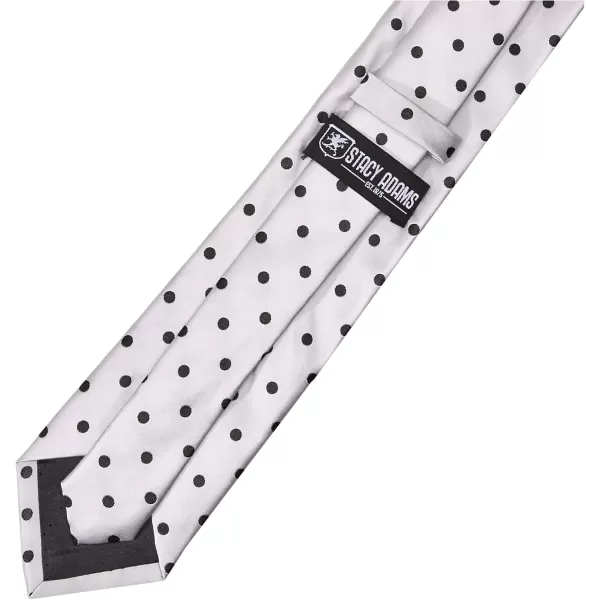 Stacy Adams Mens Satin Dot Tie SetSilver