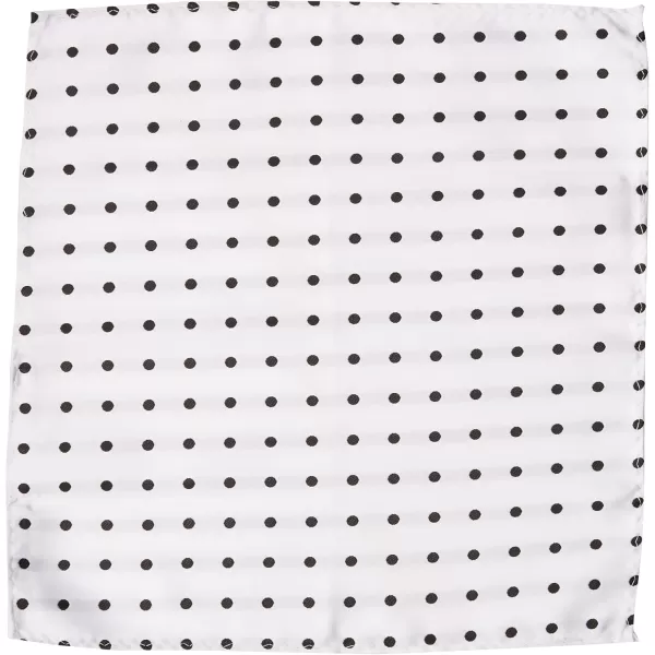 Stacy Adams Mens Tall Plus Size Satin Dot Tie Set Extra LongWhiteBlack