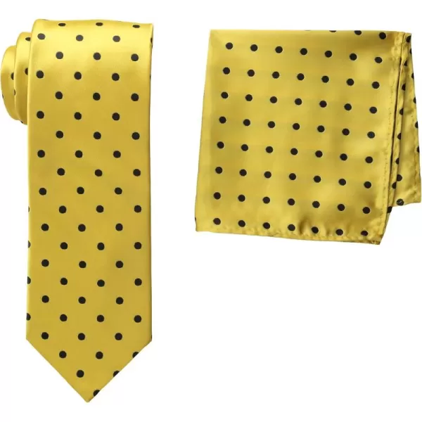 Stacy Adams Mens Satin Dot Tie SetGold