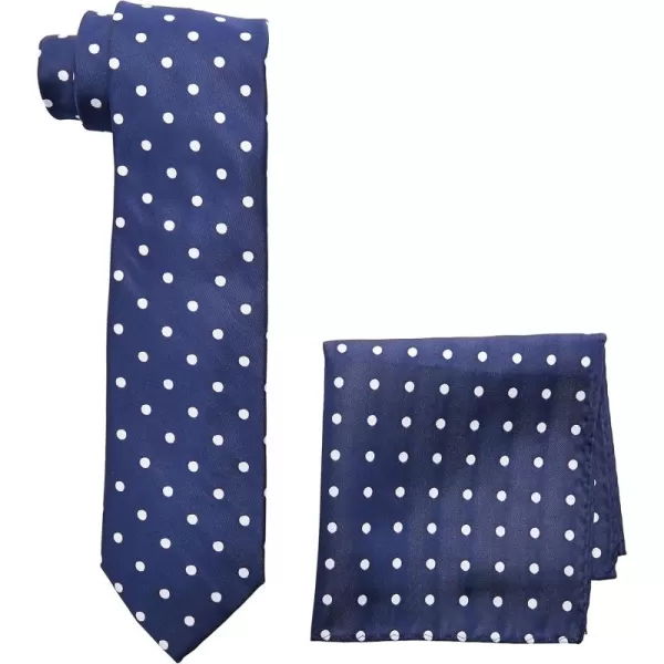Stacy Adams Mens Satin Dot Tie SetNavy