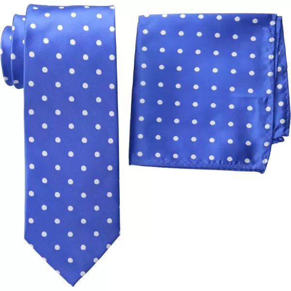 Stacy Adams Mens Tall Plus Size Satin Dot Tie Set Extra LongRoyal