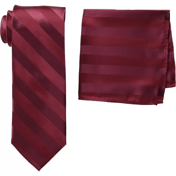 Stacy Adams Mens Extra Long Formal Stripe Tie SetBurgundy