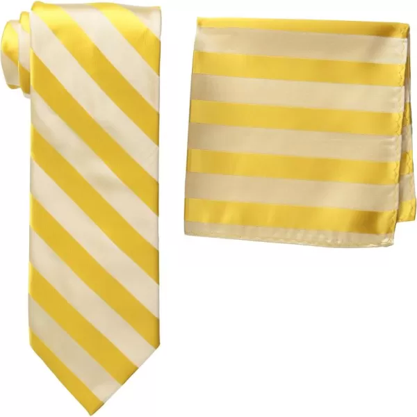 Stacy Adams Mens Extra Long Formal Stripe Tie SetDark Gold