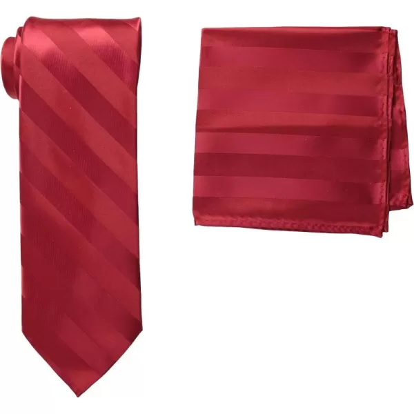 Stacy Adams Mens Extra Long Formal Stripe Tie SetFire Red