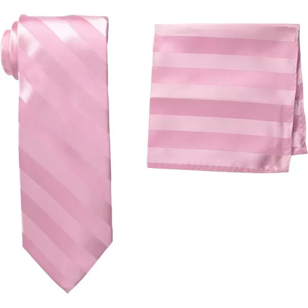 Stacy Adams Mens Extra Long Formal Stripe Tie SetPink
