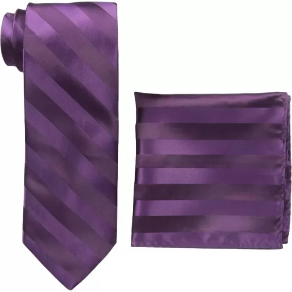Stacy Adams Mens Extra Long Formal Stripe Tie SetPurple