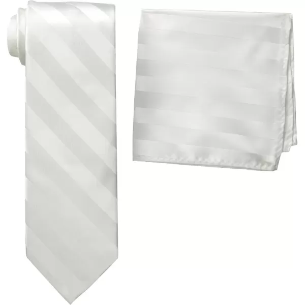 Stacy Adams Mens Extra Long Formal Stripe Tie SetWhite