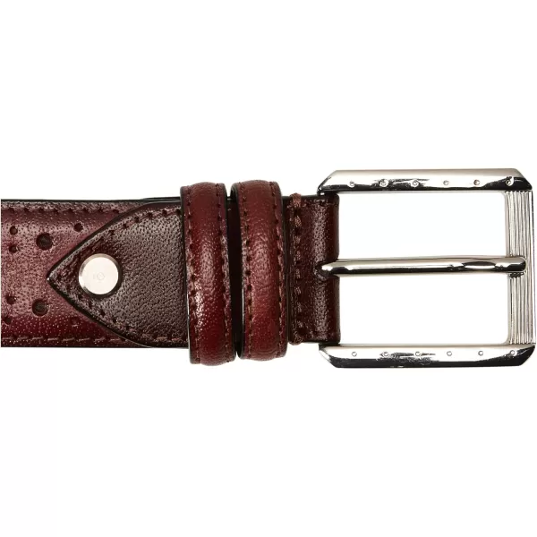 Stacy Adams Mens Metcalf Brogue Detailing BeltBordeaux