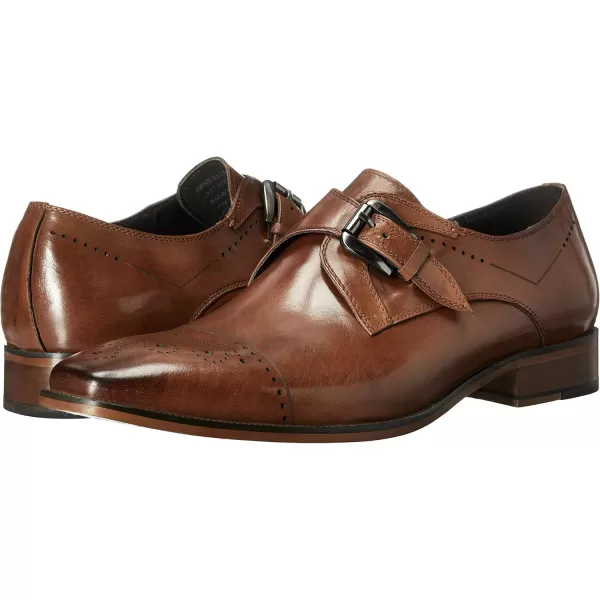 imageSTACY ADAMS Mens KimballCap Toe Monk Strap SlipOn LoaferSaddle Tan