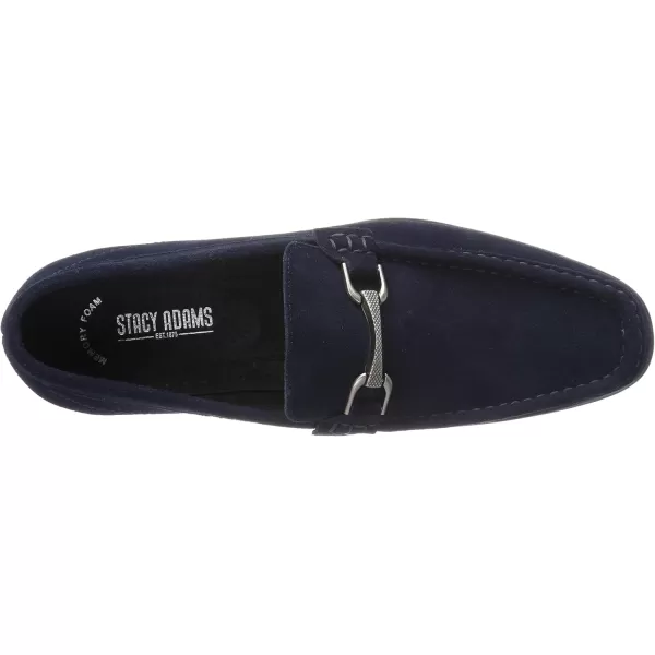 imageSTACY ADAMS Mens Newcomb Moc Toe Bit Slipon Penny LoaferNavy Suede