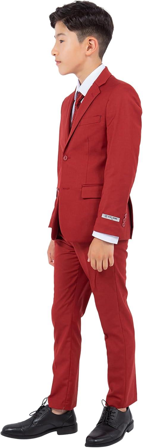 imageSTACY ADAMS Boys Classic 5Piece Suit Set  Blazer Vest Pants Shirt ampamp TieBrick