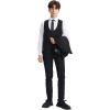 imageSTACY ADAMS Boys Classic 5Piece Suit Set  Blazer Vest Pants Shirt ampamp TieBlack