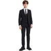 imageSTACY ADAMS Boys Classic 5Piece Suit Set  Blazer Vest Pants Shirt ampamp TieBlack